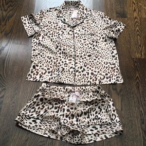 NWT Victorias Secret Leopard Print Pajama Set